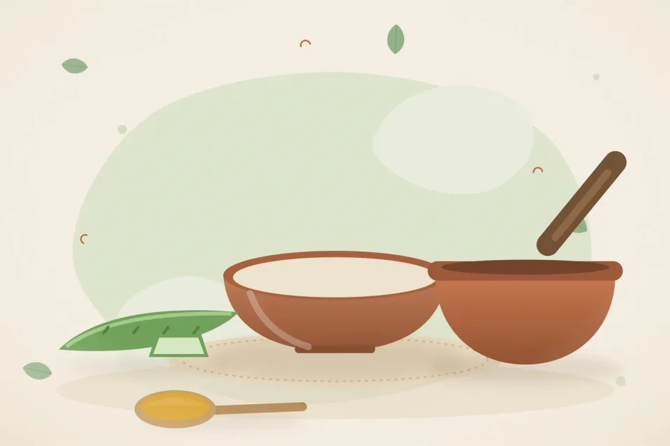 Illustrated still life with aloe vera.