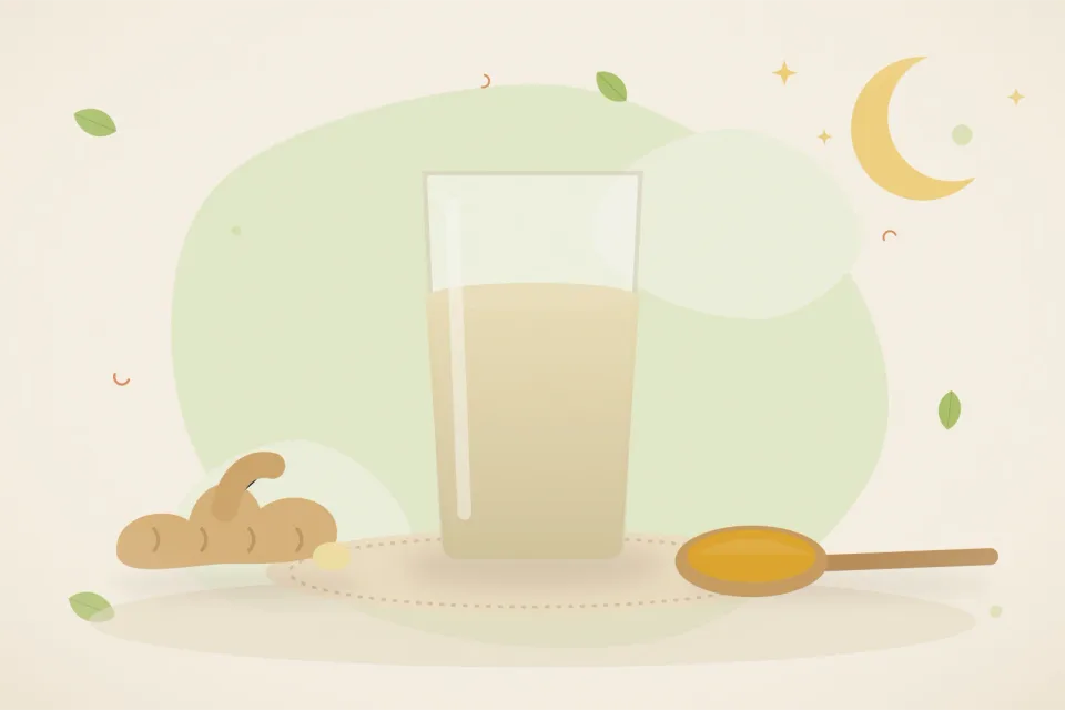 Illustrated still life with fresh ginger.