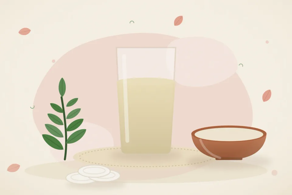 Illustrated still life with neem leaves.