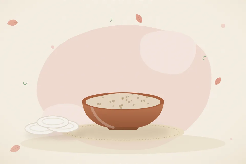 Powdered oats, besan and a little milk mixed into a soft scrub in a small bowl